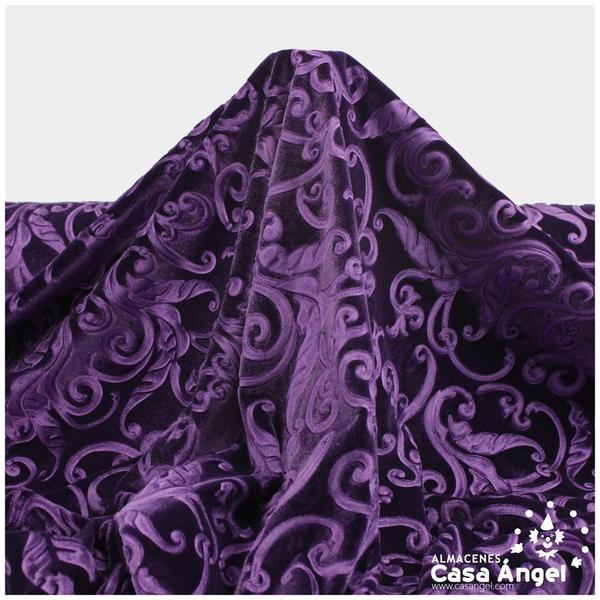 TERCIOPELO MORADO ELÁSTICO TERMOFORMADO RELIEVE 150cm