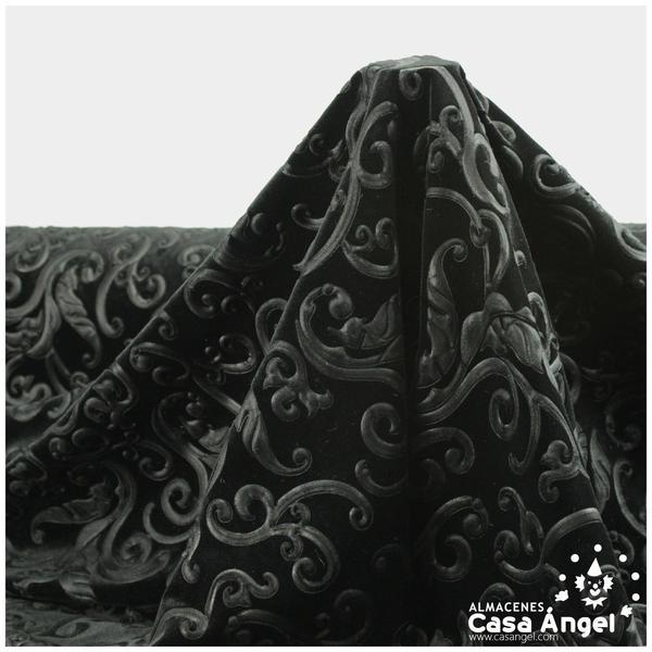 TERCIOPELO NEGRO ELÁSTICO TERMOFORMADO RELIEVE 150cm