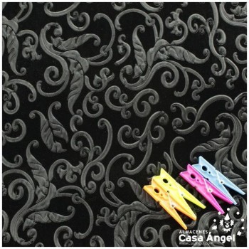 TERCIOPELO NEGRO ELÁSTICO TERMOFORMADO RELIEVE 150cm