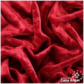 TERCIOPELO ROJO ELÁSTICO TERMOFORMADO RELIEVE 150cm