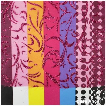 ORGANZA FUCSIA ESTAMPADA GLITTER SERIE LUCES 150cm