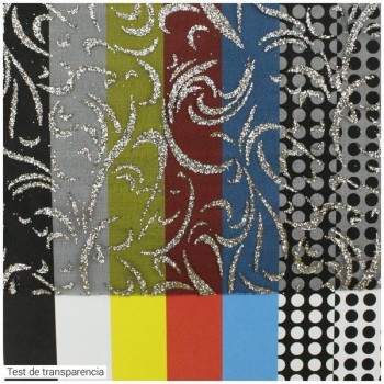 ORGANZA NEGRA ESTAMPADA GLITTER PLATEADO SERIE LUCES 150cm