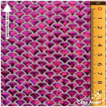 LYCRA ESTAMPADA CON FOIL FUCSIA SERIE SIRENAS 150cm