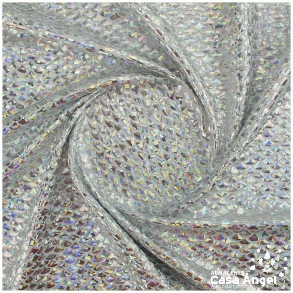 LYCRA ESTAMPADA CON FOIL PLATA SERIE SIRENAS 150cm