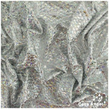 LYCRA ESTAMPADA CON FOIL PLATA SERIE SIRENAS 150cm
