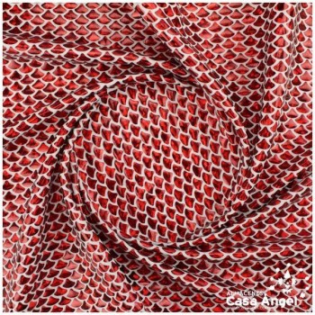 LYCRA ESTAMPADA CON FOIL ROJO SERIE SIRENAS 150cm
