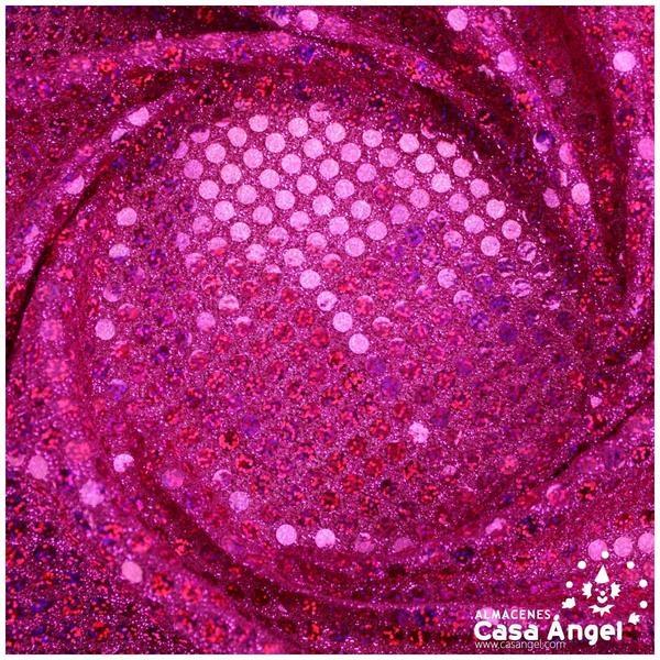 PUNTO LAMÉ FUCSIA CON LENTEJUELAS HOLO DE 6mm SERIE ÓRBITAS 112cm