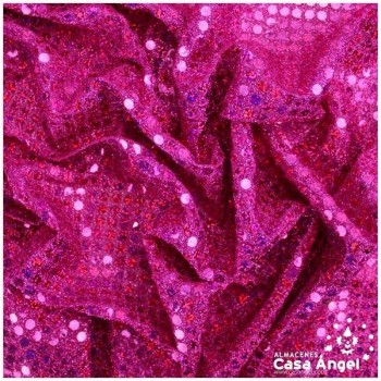 PUNTO LAMÉ FUCSIA CON LENTEJUELAS HOLO DE 6mm SERIE ÓRBITAS 112cm