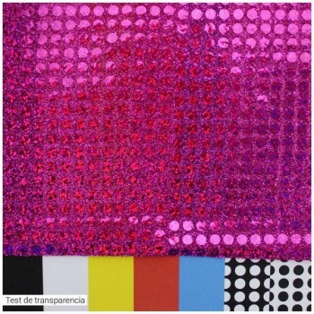 PUNTO LAMÉ FUCSIA CON LENTEJUELAS HOLO DE 6mm SERIE ÓRBITAS 112cm