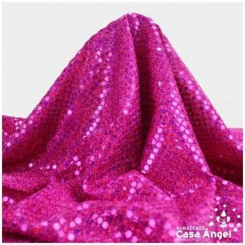 PUNTO LAMÉ FUCSIA CON LENTEJUELAS HOLO DE 6mm SERIE ÓRBITAS 112cm