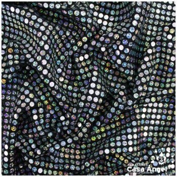 PUNTO LAMÉ NEGRO CON LENTEJUELAS HOLO DE 6mm SERIE ÓRBITAS 112cm