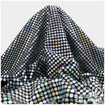 PUNTO LAMÉ NEGRO CON LENTEJUELAS HOLO DE 6mm SERIE ÓRBITAS 112cm
