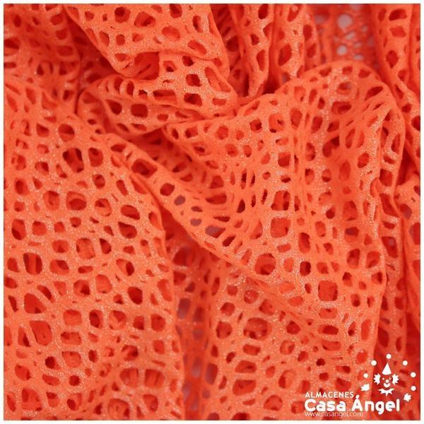 RED DE LYCRA NARANJA CON BRILLO FOIL 150cm
