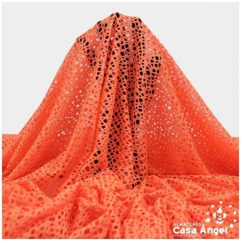 RED DE LYCRA NARANJA CON BRILLO FOIL 150cm