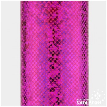 TELA LYCRA FUCSIA ESTAMPADA CON PUNTOS DE FOIL SERIE LUNAR 150cm