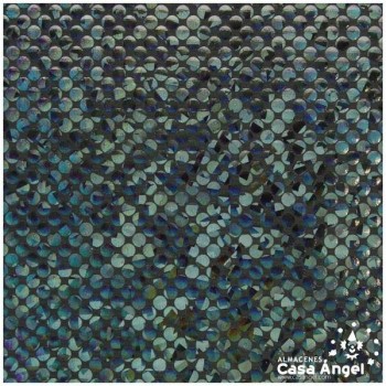 TELA LYCRA NEGRA ESTAMPADA CON PUNTOS DE FOIL SERIE LUNAR 150cm
