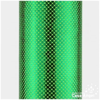 TELA LYCRA VERDE PISTACHO ESTAMPADA CON PUNTOS DE FOIL SERIE LUNAR 150cm