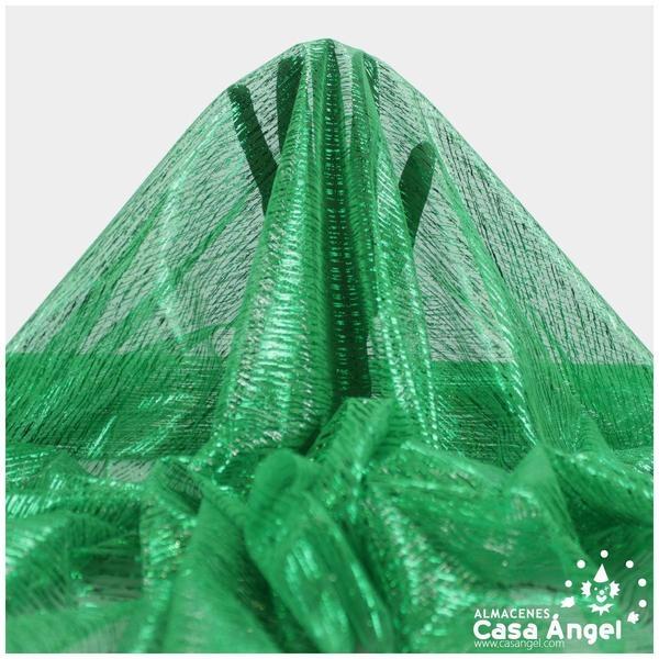 TUL VERDE LISO CON FOIL A RAYAS 150cm
