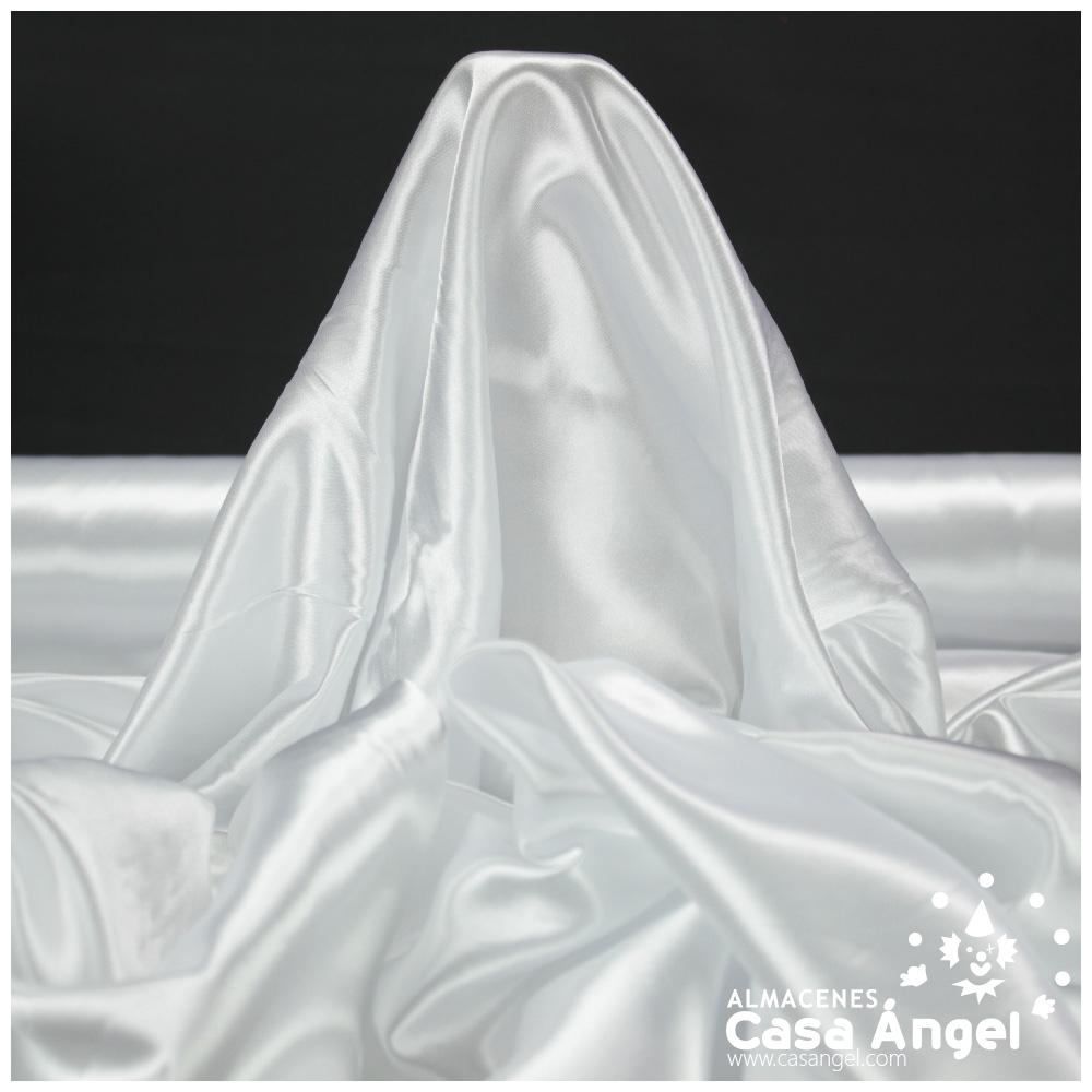 TELA DE RASO BLANCO SATINADO DE POLIÉSTER 150cm