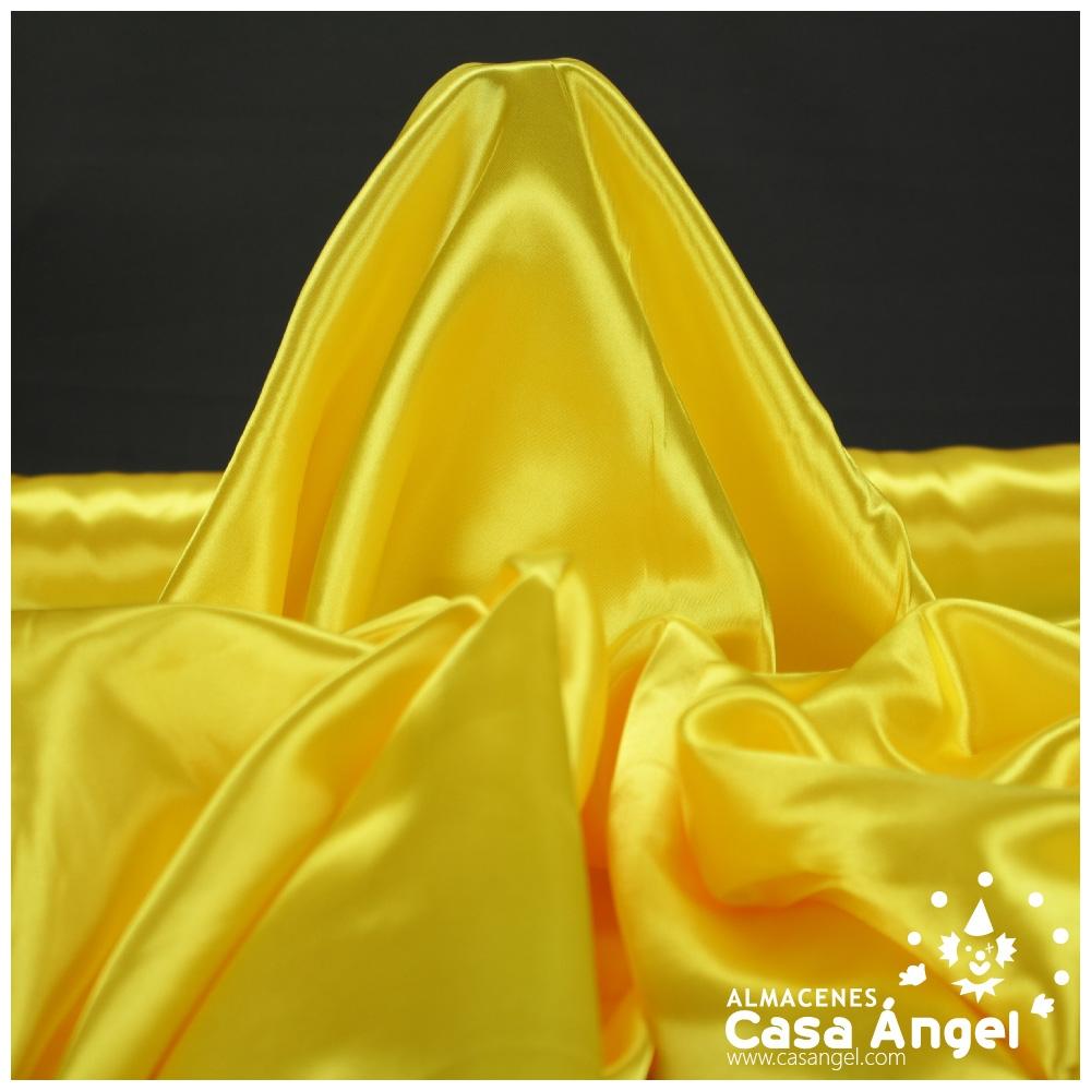 TELA DE RASO AMARILLO SATINADO DE POLIÉSTER 150cm