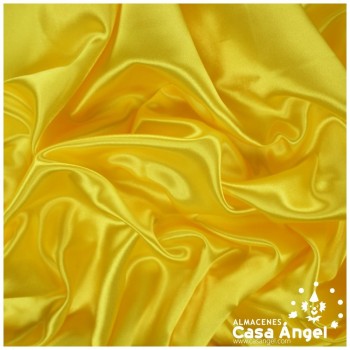 TELA DE RASO AMARILLO SATINADO DE POLIÉSTER 150cm