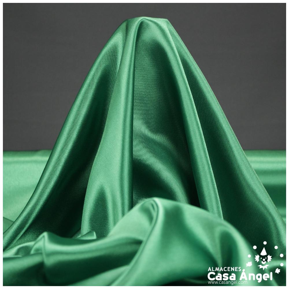 TELA DE RASO VERDE MUSGO SATINADO DE POLIÉSTER 150cm