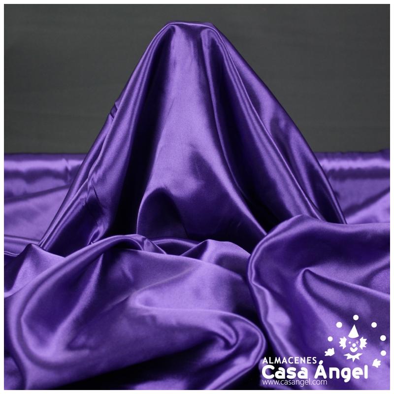 TELA DE RASO MORADO SATINADO DE POLIÉSTER 150cm