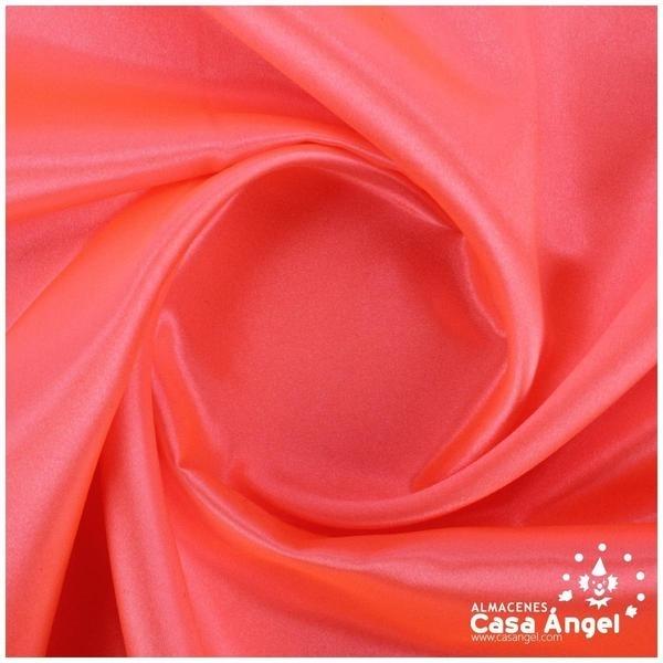 TELA DE RASO NARANJA FLÚOR SATINADO DE POLIÉSTER 150cm