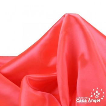 TELA DE RASO NARANJA FLÚOR SATINADO DE POLIÉSTER 150cm