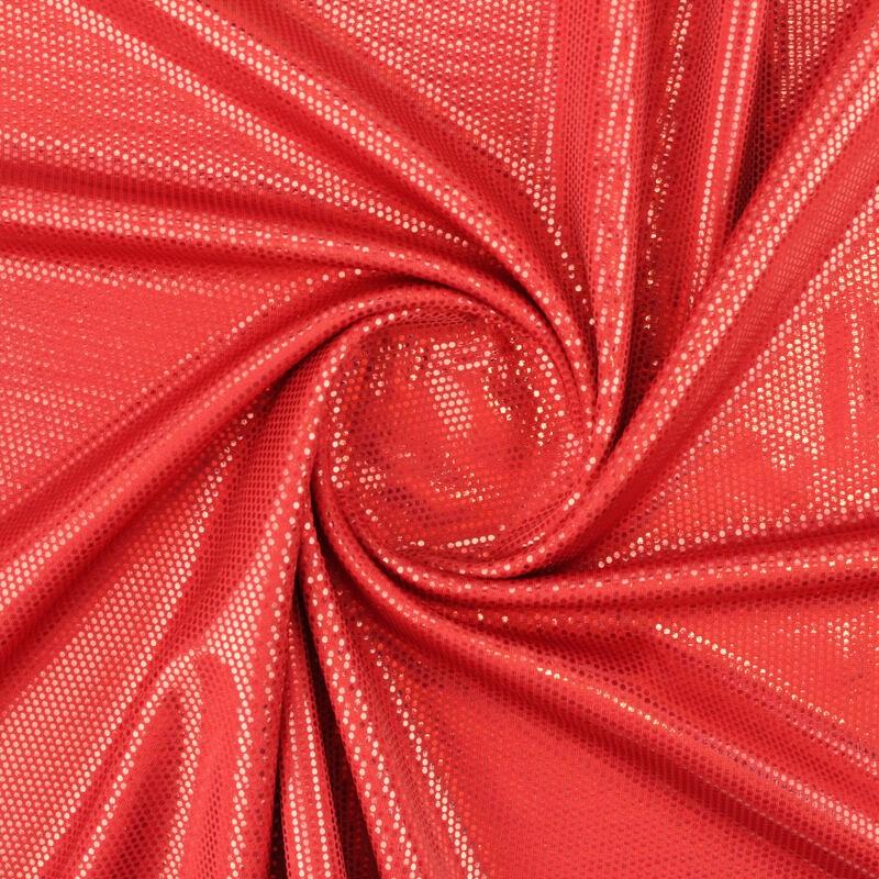 LYCRA ROJA LUNAR MICRO PUNTOS FOIL 150cm