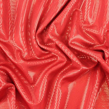 LYCRA ROJA LUNAR MICRO PUNTOS FOIL 150cm