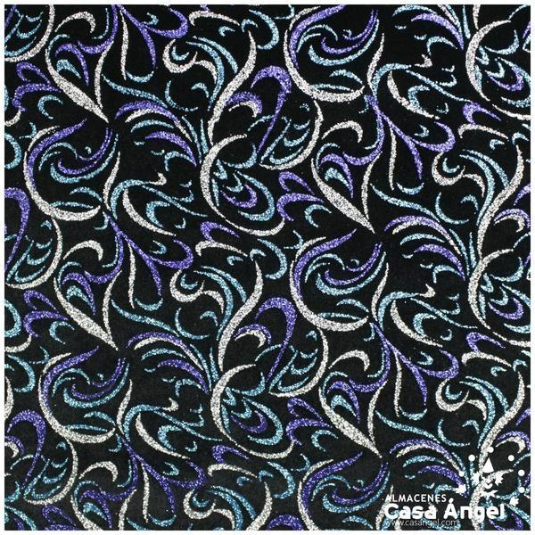 TERCIOPELO ESCARCHADO SERIE LUCES TURQUESA 150cm
