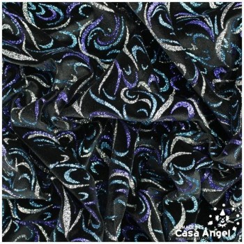 TERCIOPELO ESCARCHADO SERIE LUCES TURQUESA 150cm