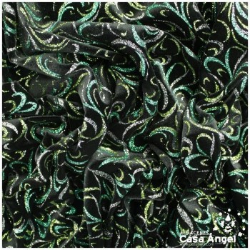 TERCIOPELO ESCARCHADO SERIE LUCES VERDE 150cm