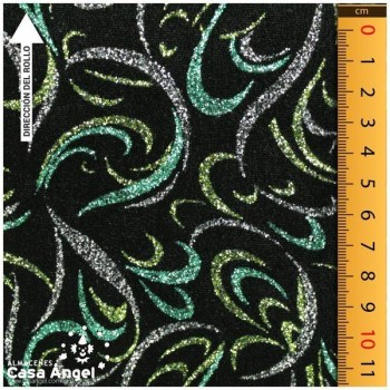 TERCIOPELO ESCARCHADO SERIE LUCES VERDE 150cm