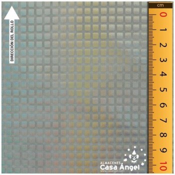 LYCRA ESTAMPADA PLATA CUADROS BRILLO OIL 150cm