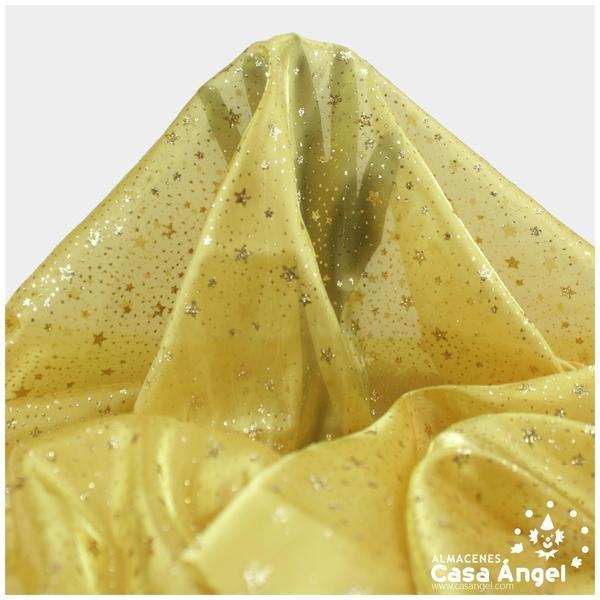 ORGANZA SUGAR ORO CON ESTRELLAS 150cm