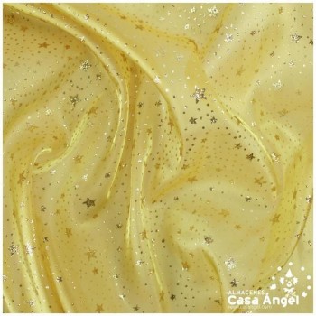 ORGANZA SUGAR ORO CON ESTRELLAS 150cm