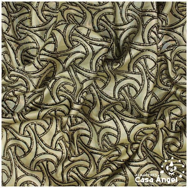 LYCRA ESTAMPADO GLITTER ORO SERIE CELTIC 150cm