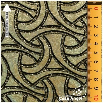 LYCRA ESTAMPADO GLITTER ORO SERIE CELTIC 150cm
