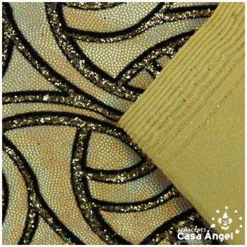 LYCRA ESTAMPADO GLITTER ORO SERIE CELTIC 150cm