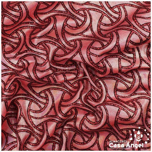 LYCRA ESTAMPADO GLITTER ROJO SERIE CELTIC 150cm