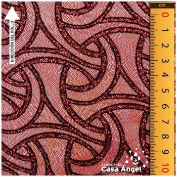 LYCRA ESTAMPADO GLITTER ROJO SERIE CELTIC 150cm
