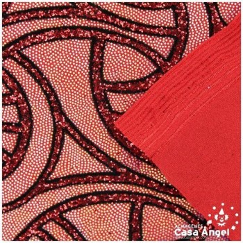 LYCRA ESTAMPADO GLITTER ROJO SERIE CELTIC 150cm