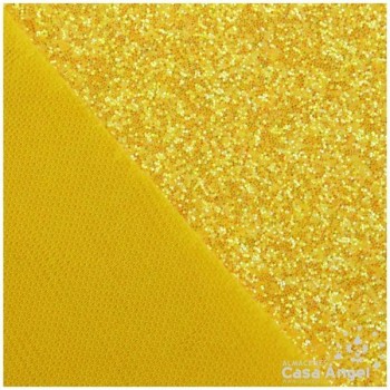 TELA DE PURPURINA AMARILLA EXTRA BRILLO 150cm