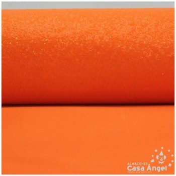 TELA DE PURPURINA NARANJA FLÚOR EXTRA BRILLO 150cm
