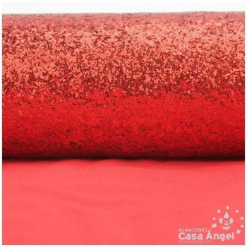 TELA DE PURPURINA ROJO EXTRA BRILLO 150cm