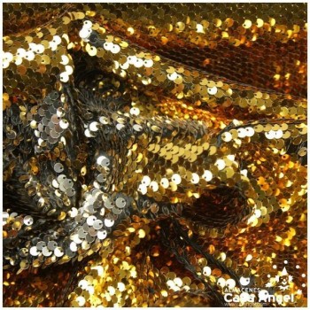 TELA DE RASO CON LENTEJUELAS REVERSIBLES ORO Y PLATA SERIE RAMÓN 135cm