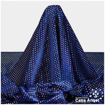 TERCIOPELO AZUL ELÁSTICO CON LENTEJUELAS FIJAS SERIE PALMA 150cm