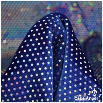 TERCIOPELO AZUL ELÁSTICO CON LENTEJUELAS FIJAS SERIE PALMA 150cm